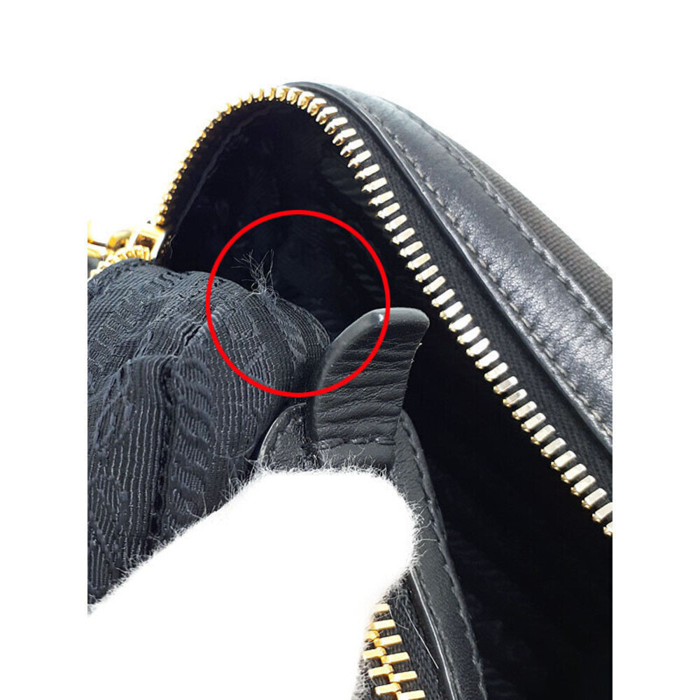 Prada Logo Jacquard Camera Bag black canvas bow - Picture 5 of 9
